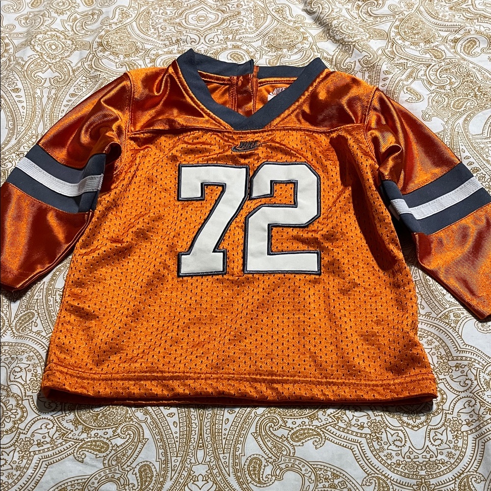 Nike Orange Kids Football Jersey Top with White Number 72